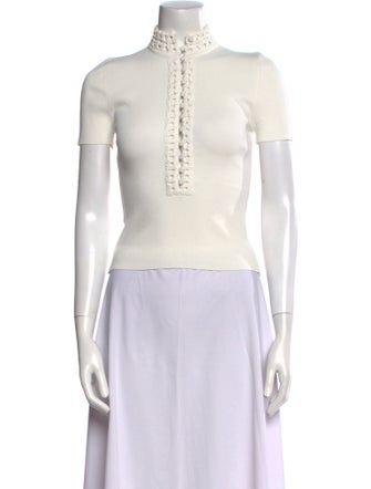 Scanlan Theodore Mock Neck Short Sleeve Top