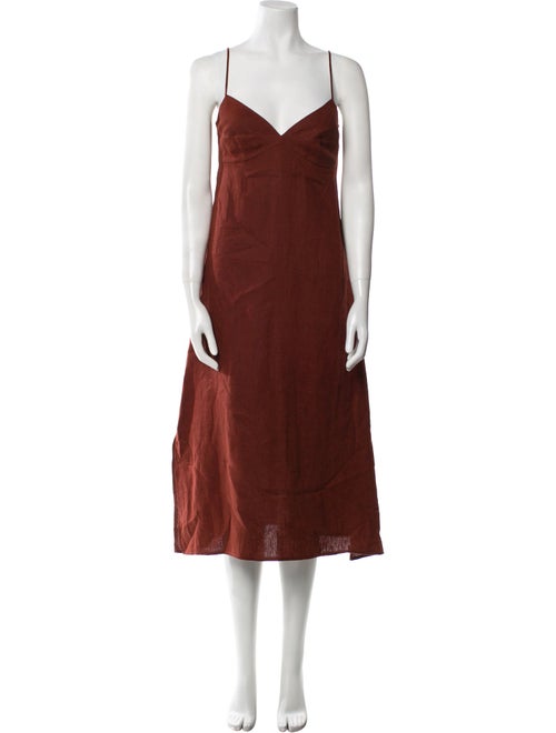 Scanlan Theodore V-Neck Midi Length Dress