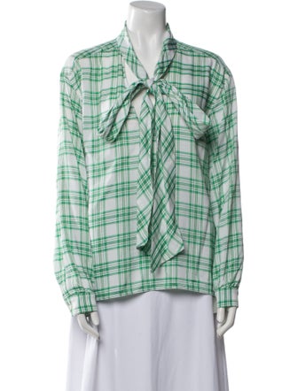 Scanlan Theodore Plaid Print Long Sleeve Button-Up Top