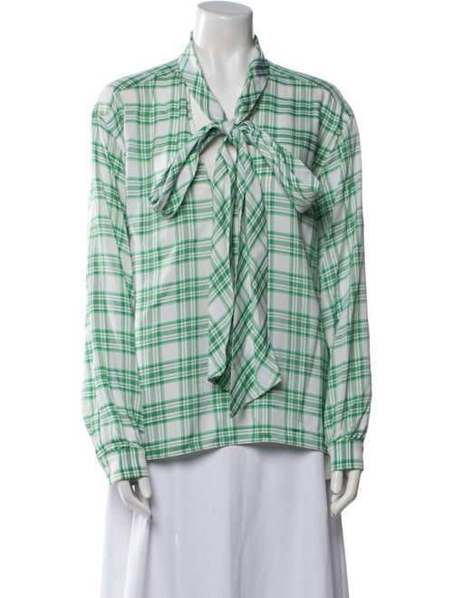 Scanlan Theodore Plaid Print Long Sleeve Button-Up Top