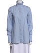 Scanlan Theodore Mock Neck Long Sleeve Button-Up Top