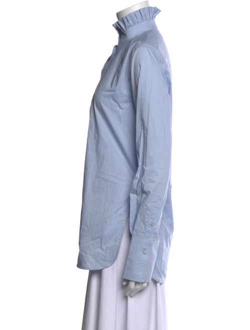 Scanlan Theodore Mock Neck Long Sleeve Button-Up Top