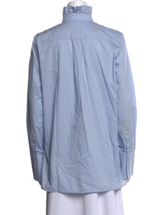 Scanlan Theodore Mock Neck Long Sleeve Button-Up Top