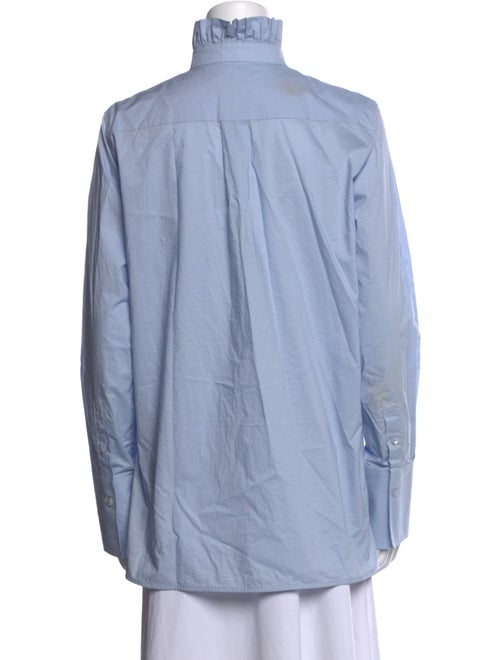 Scanlan Theodore Mock Neck Long Sleeve Button-Up Top