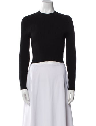 Scanlan Theodore Crew Neck Long Sleeve Crop Top