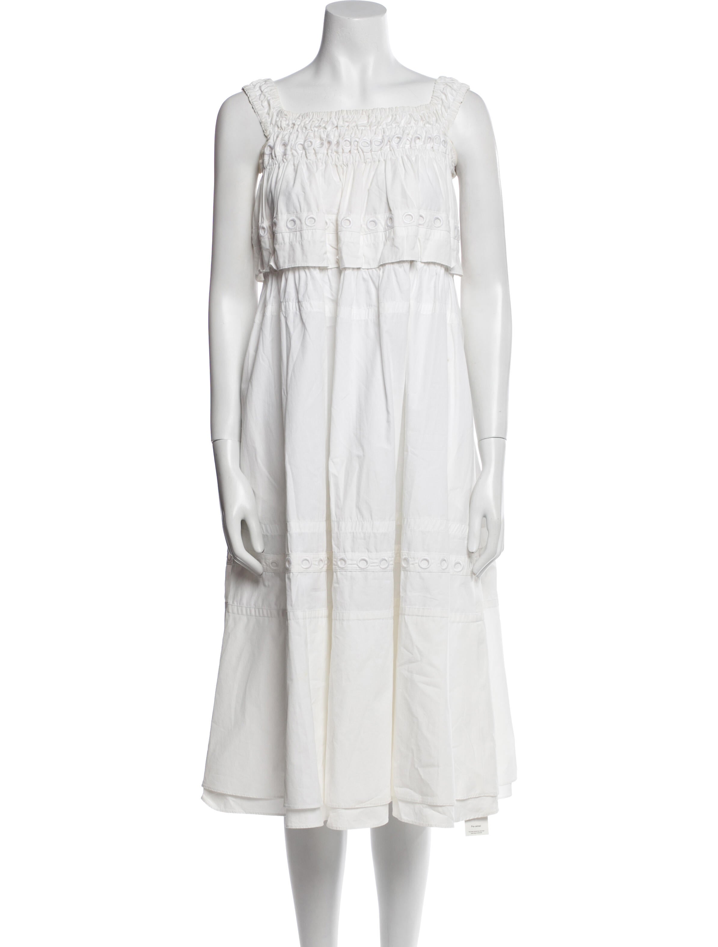 Scanlan Theodore Square Neckline Midi Length Dress