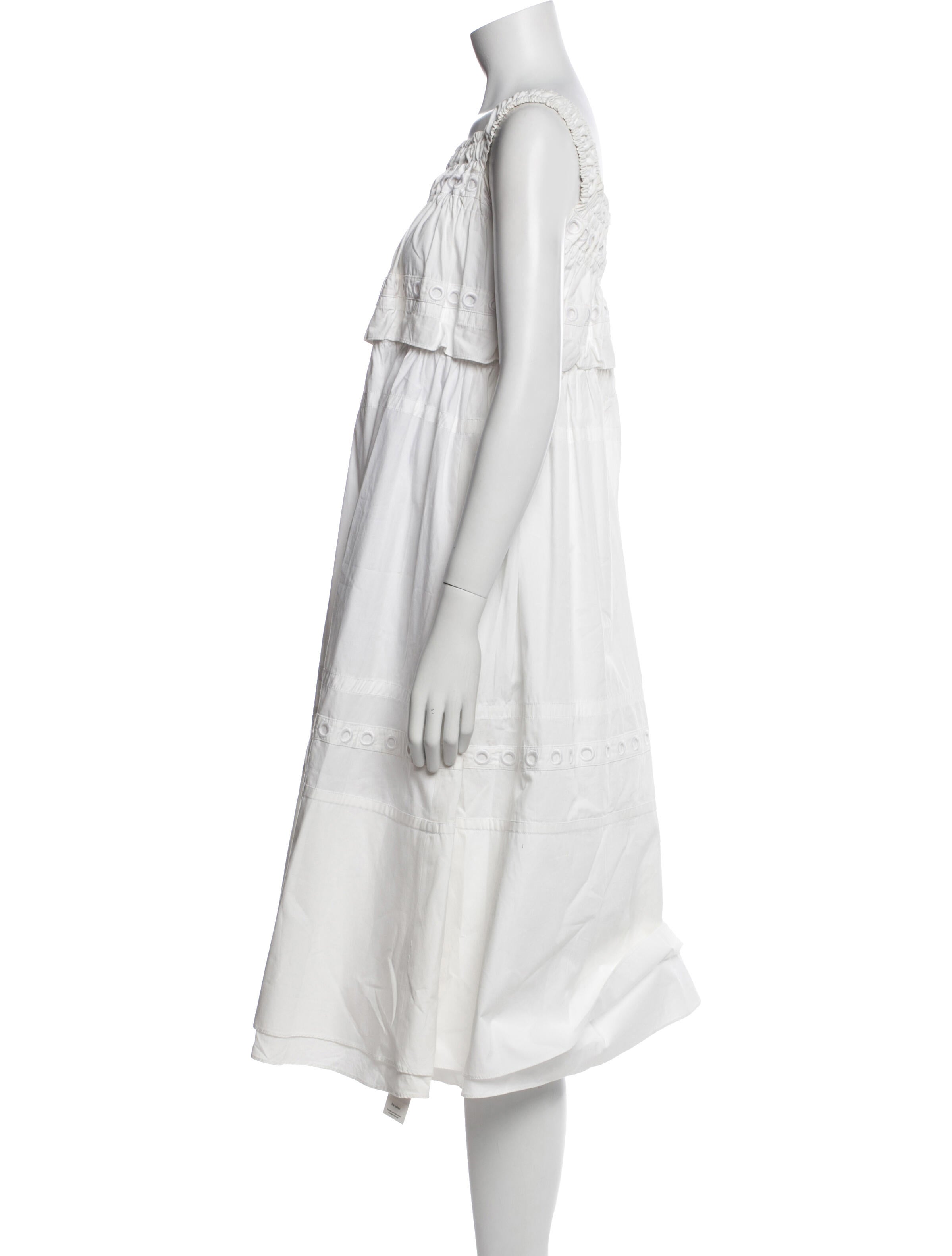 Scanlan Theodore Square Neckline Midi Length Dress