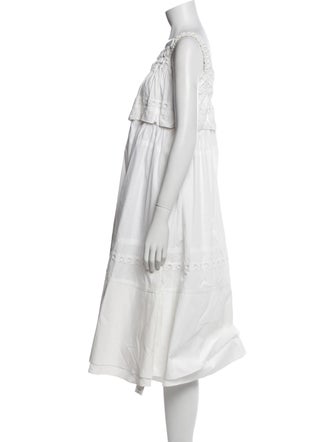 Scanlan Theodore Square Neckline Midi Length Dress