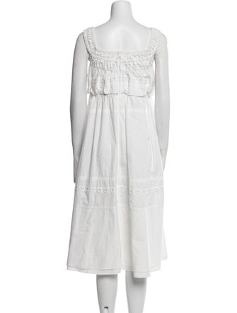 Scanlan Theodore Square Neckline Midi Length Dress