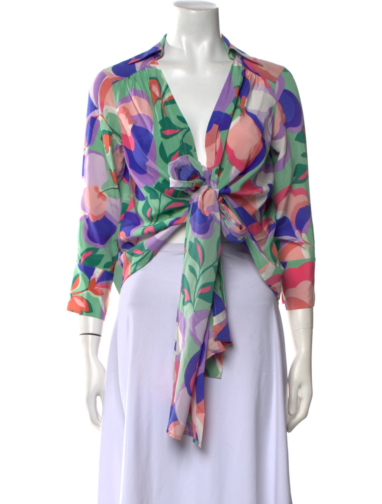 Scanlan Theodore Silk Printed Crop Top