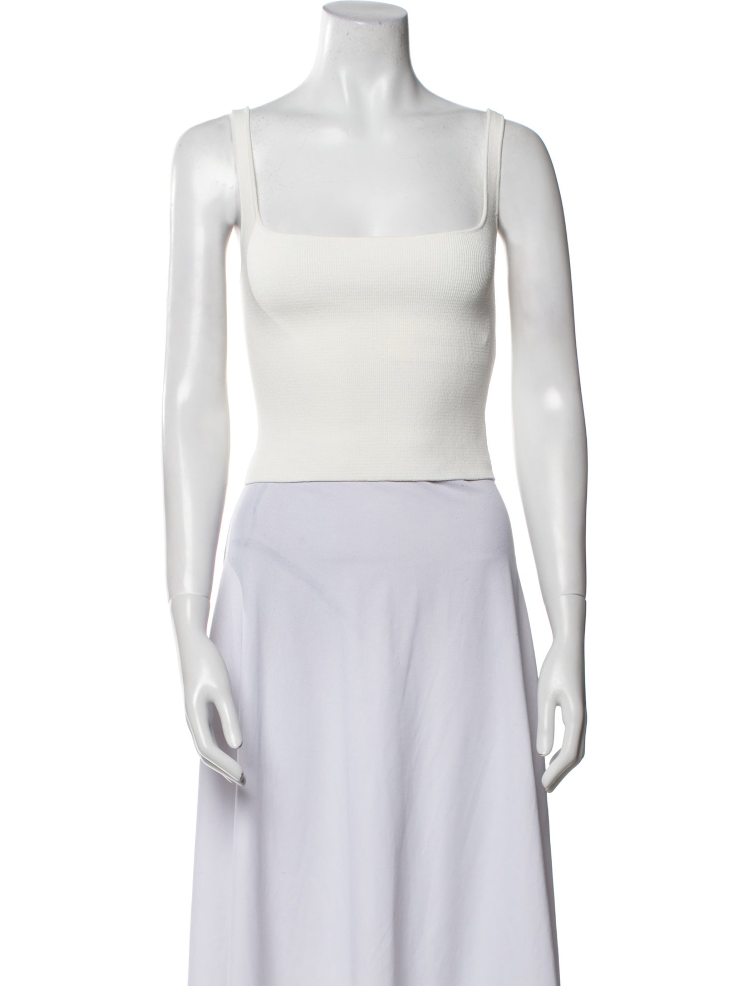Scanlan Theodore Square Neckline Sleeveless Crop Top