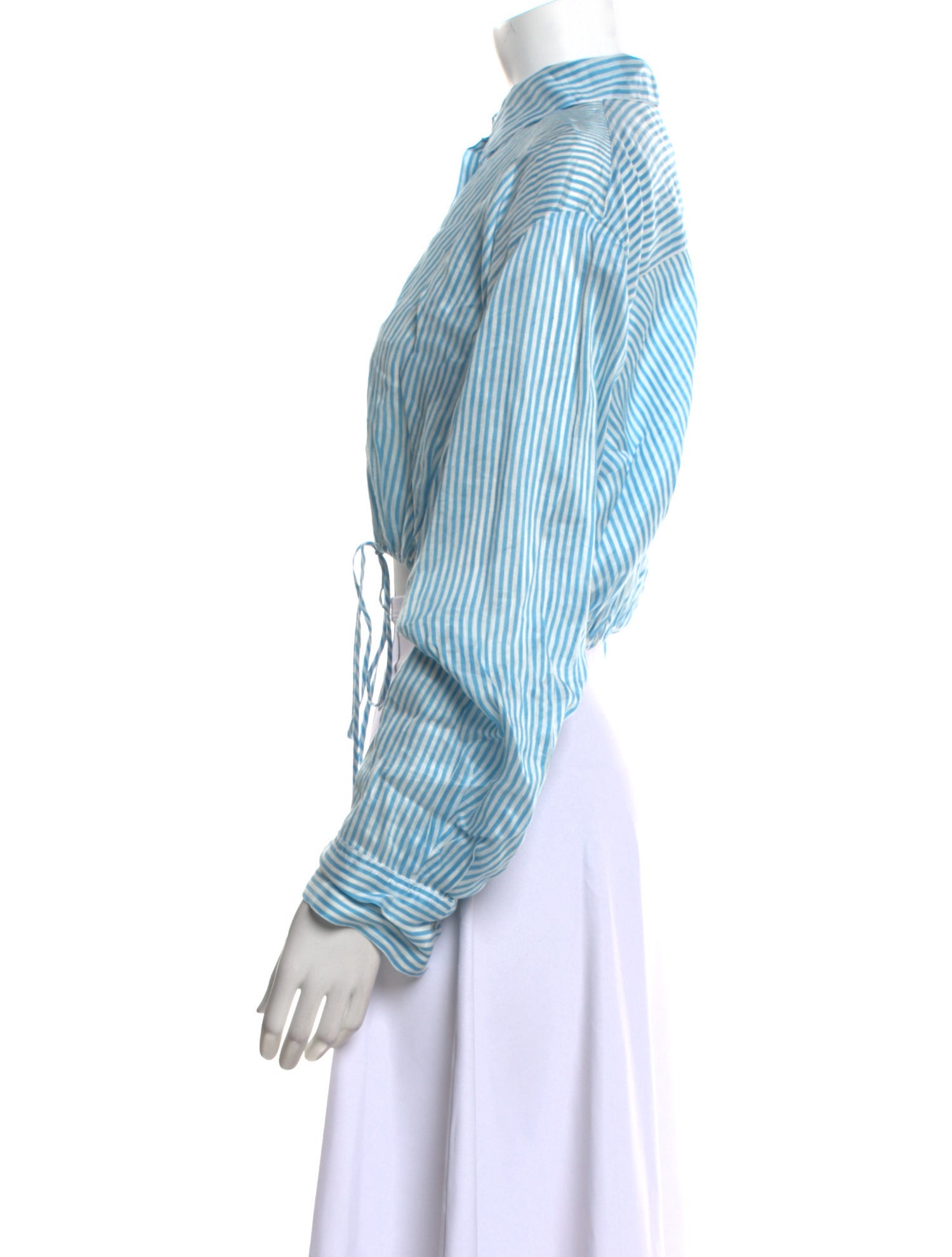 Scanlan Theodore Linen Striped Crop Top