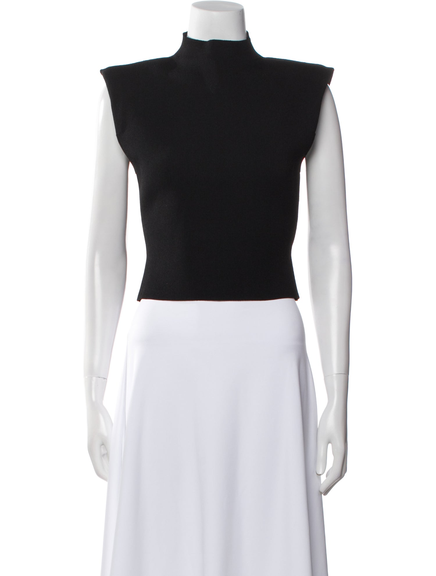 Scanlan Theodore Mock Neck Sleeveless Crop Top