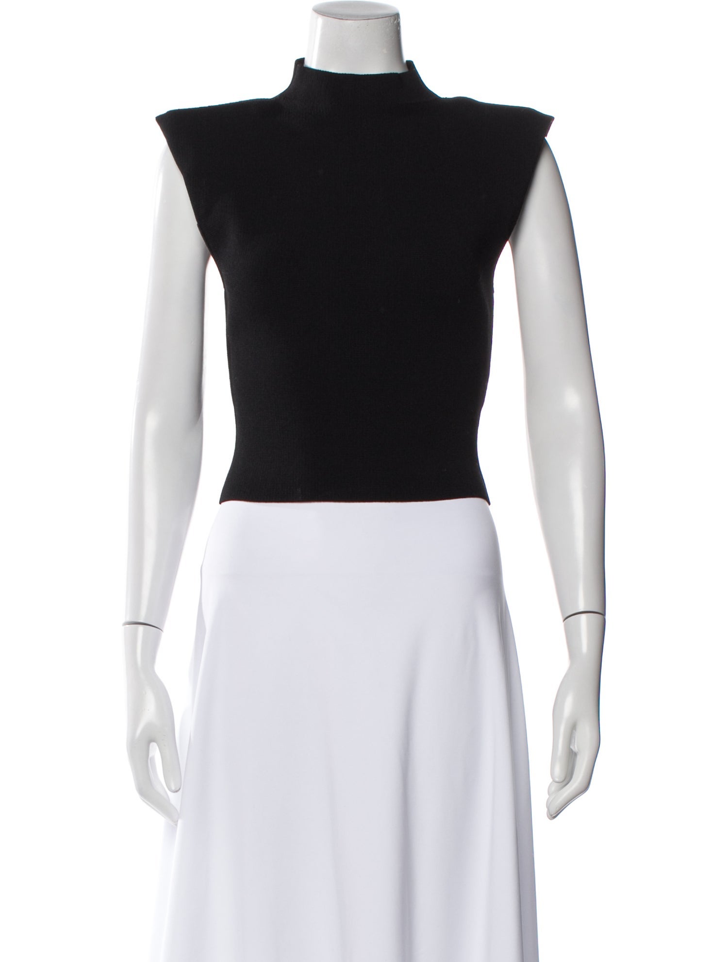 Scanlan Theodore Mock Neck Short Sleeve Crop Top