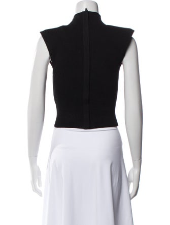 Scanlan Theodore Mock Neck Short Sleeve Crop Top