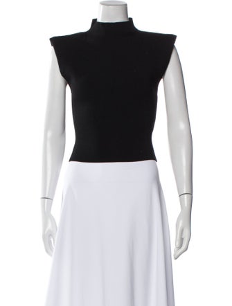 Scanlan Theodore Mock Neck Short Sleeve Crop Top