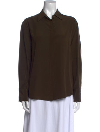 Scanlan Theodore Silk Long Sleeve Button-Up Top