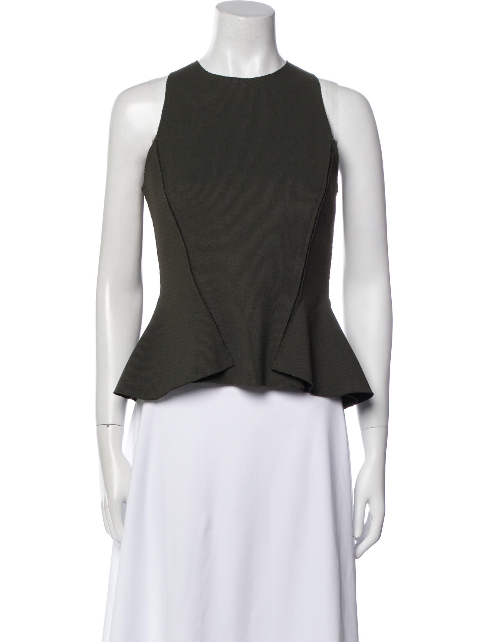 Scanlan Theodore Crew Neck Sleeveless Crop Top