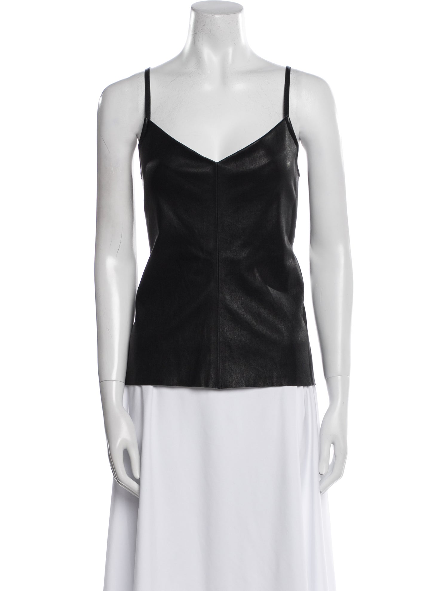 Scanlan Theodore Leather V-Neck Top