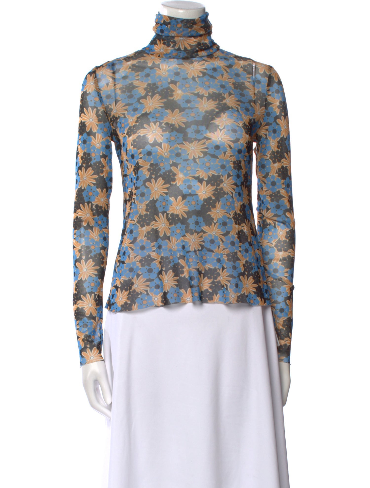 Scanlan Theodore Floral Print Turtleneck Blouse