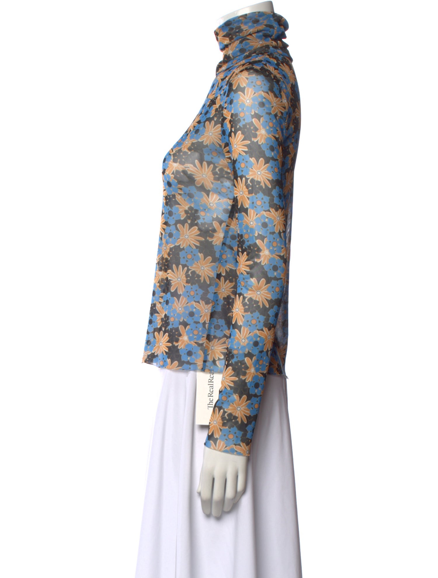 Scanlan Theodore Floral Print Turtleneck Blouse