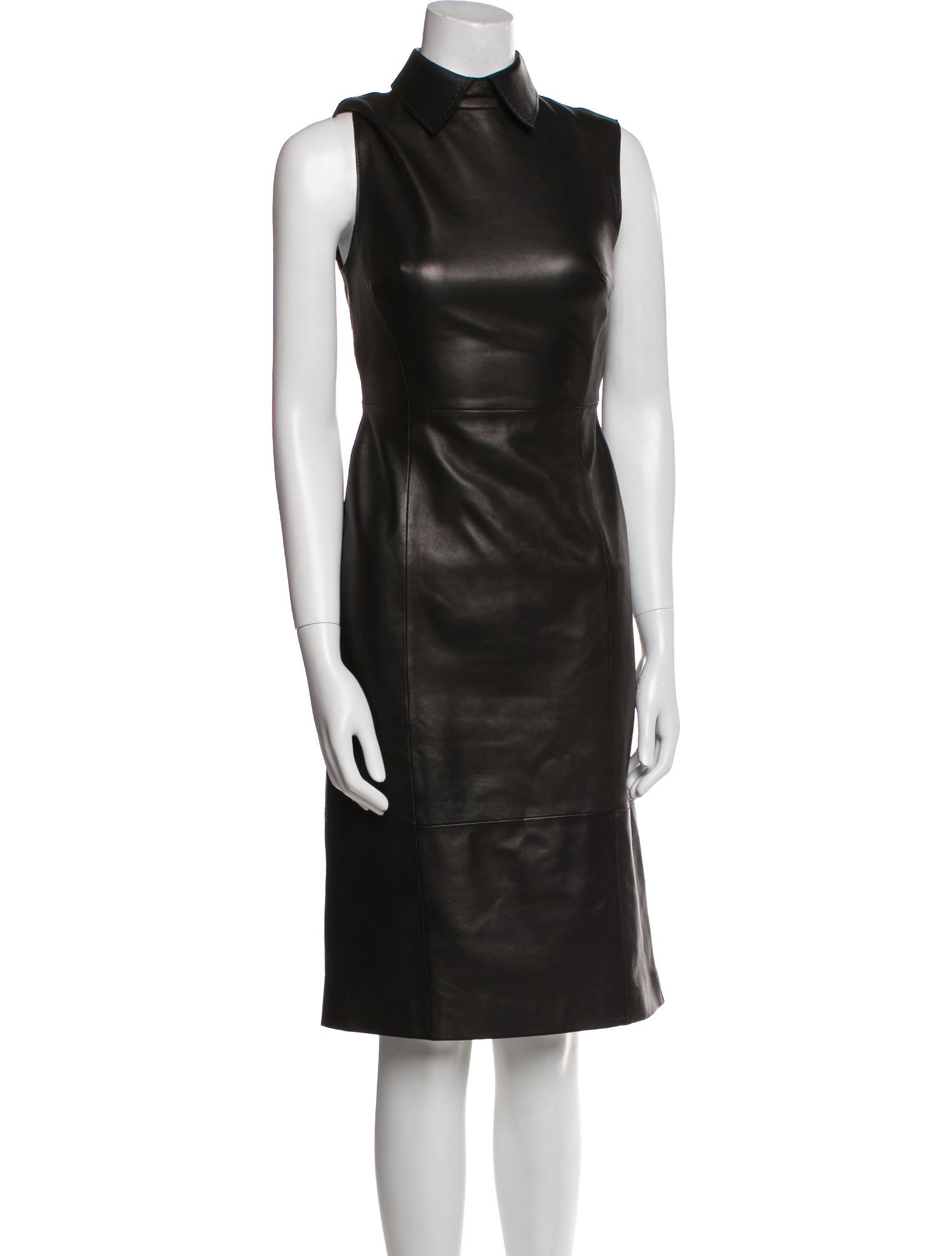 Scanlan Theodore Leather Knee-Length Dress