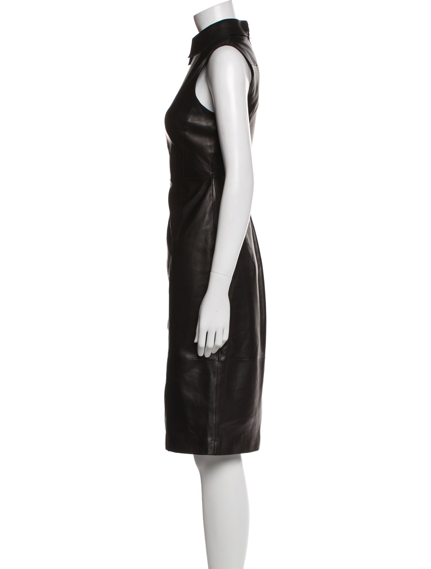 Scanlan Theodore Leather Knee-Length Dress