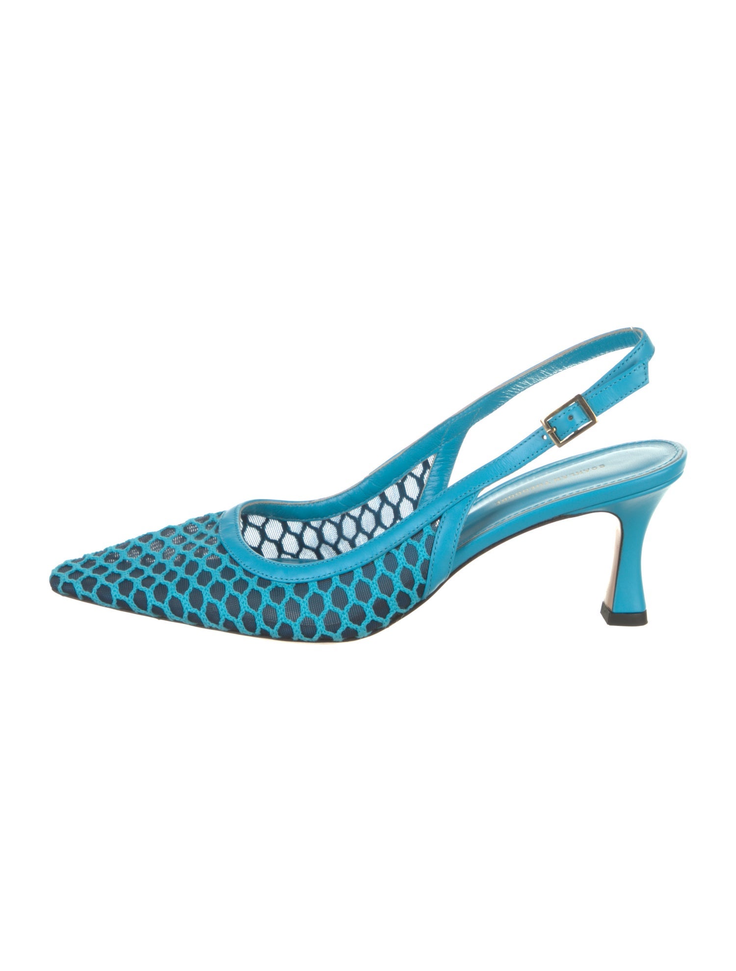 Scanlan Theodore Leather Lace Pattern Slingback Pumps