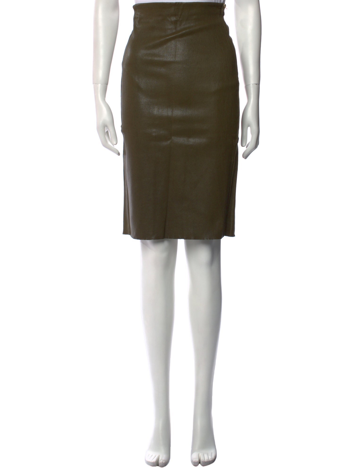 Scanlan Theodore Leather Knee-Length Skirt