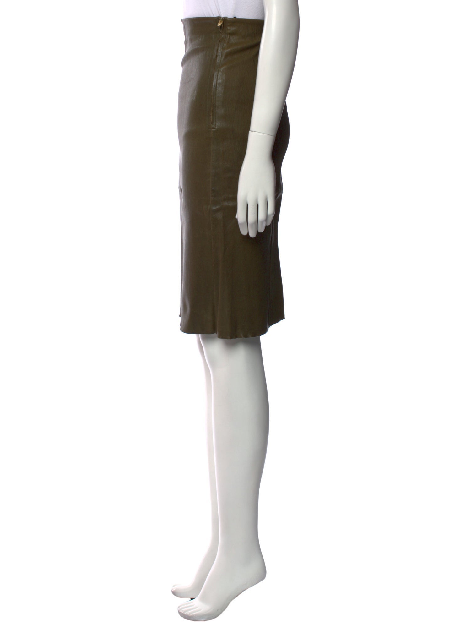 Scanlan Theodore Leather Knee-Length Skirt