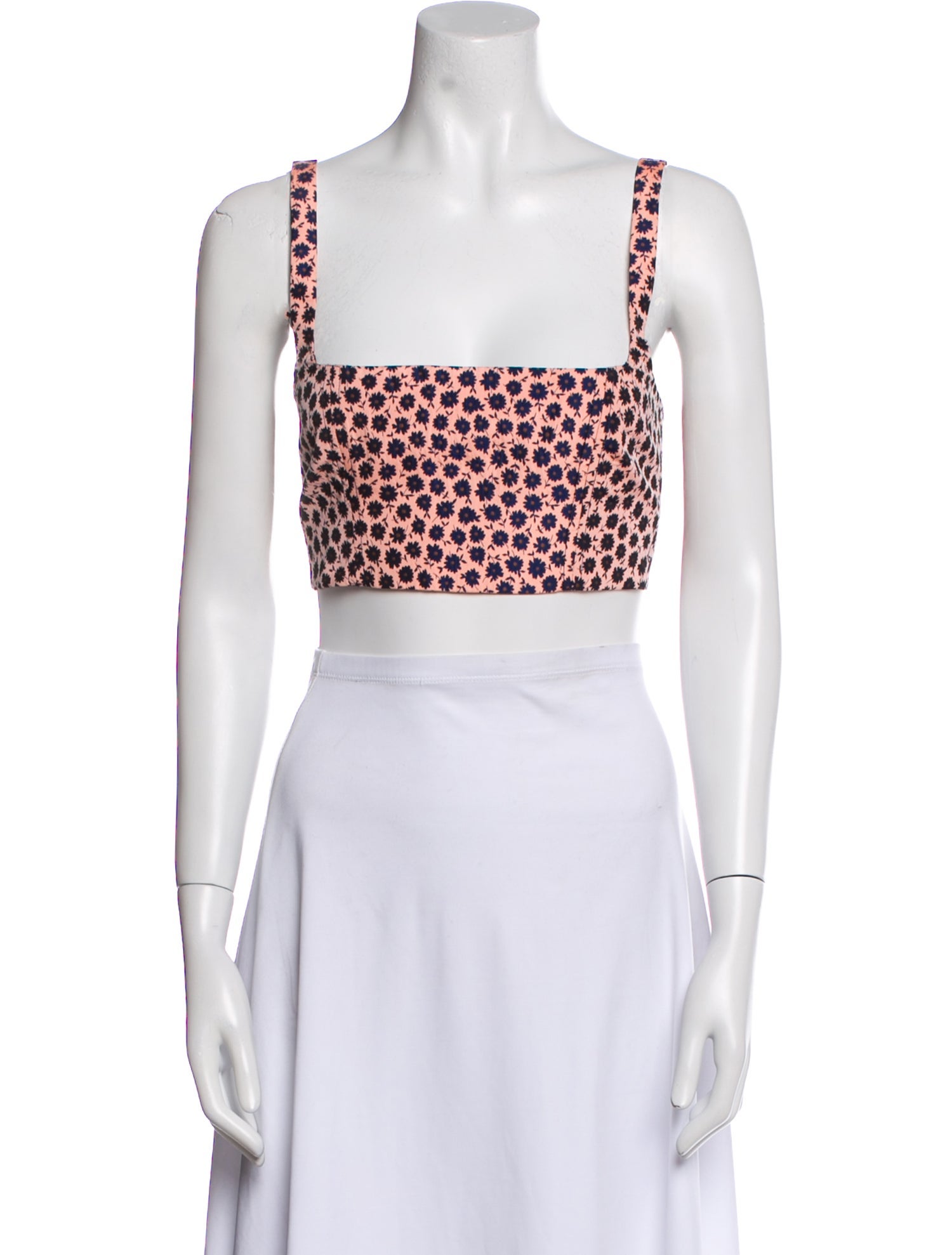 Scanlan Theodore Floral Print Square Neckline Crop Top