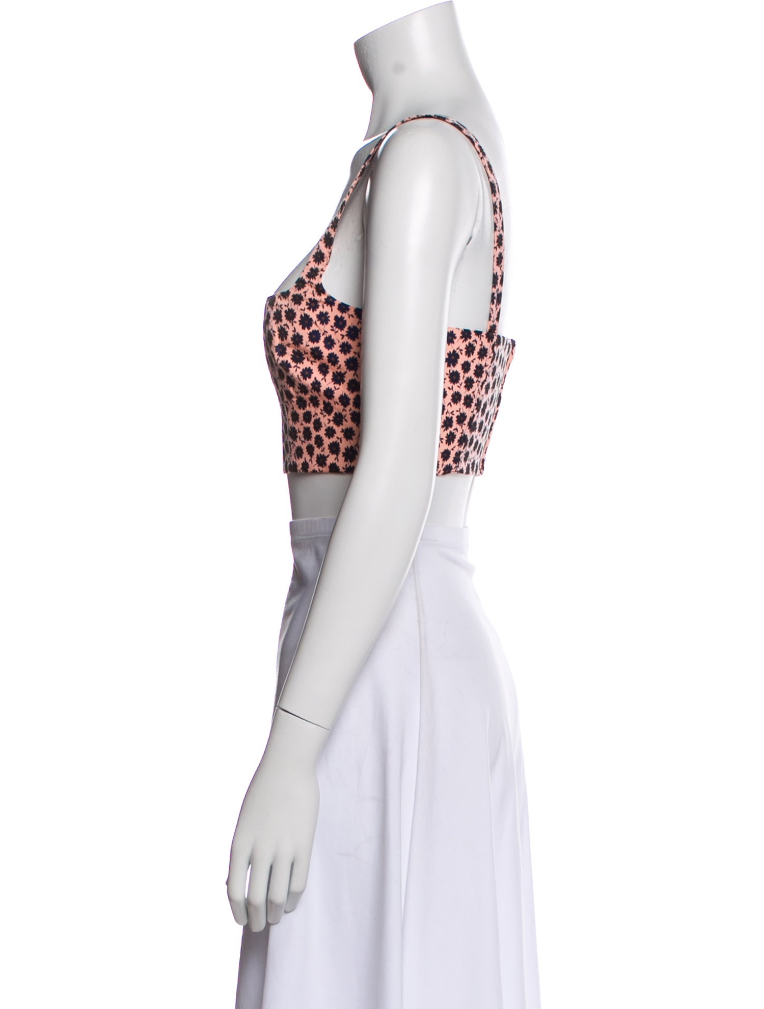 Scanlan Theodore Floral Print Square Neckline Crop Top