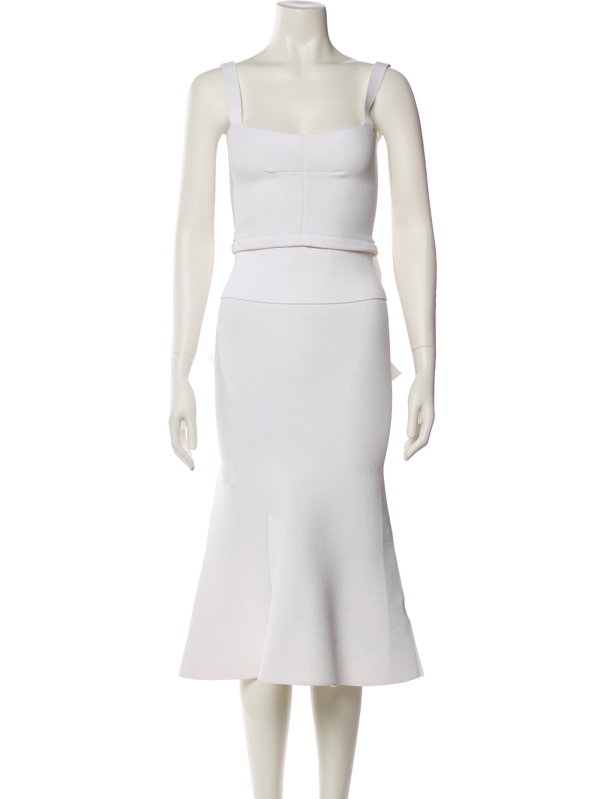 Scanlan Theodore Square Neckline Midi Length Dress