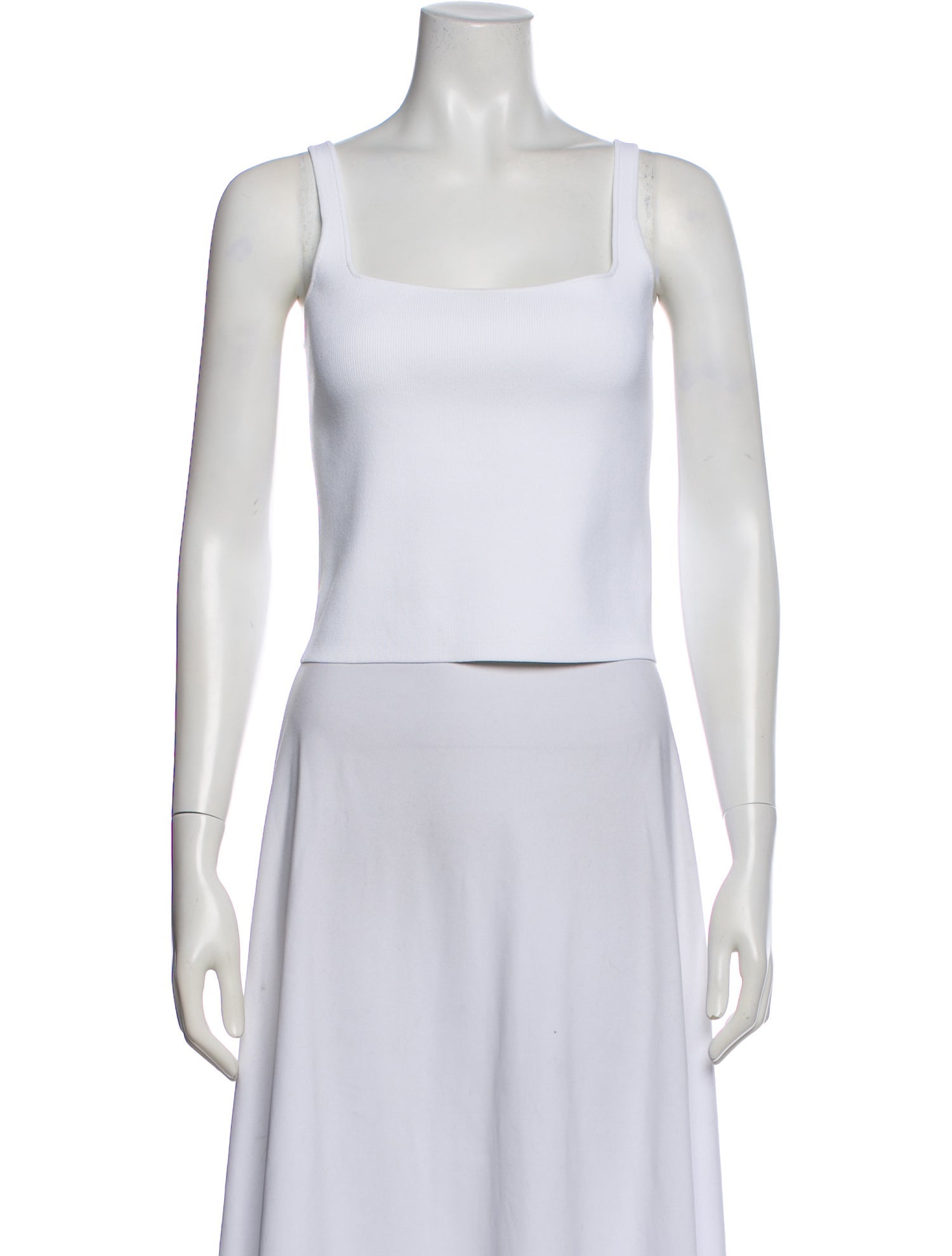 Scanlan Theodore Square Neckline Sleeveless Crop Top