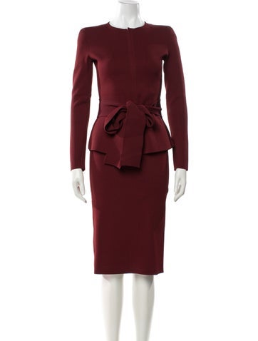 Pre-owned Scanlan Theodore Skirt Suit In Burgundy