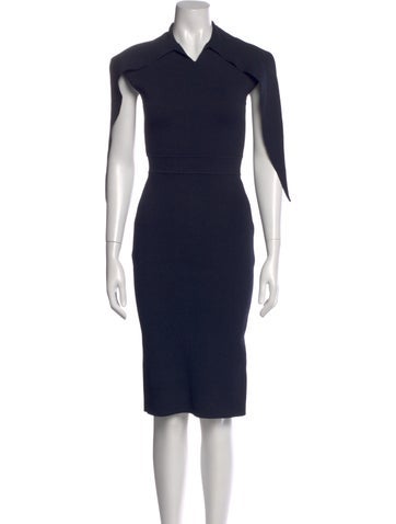 Pre-owned Scanlan Theodore Midi Length Dress In Blue