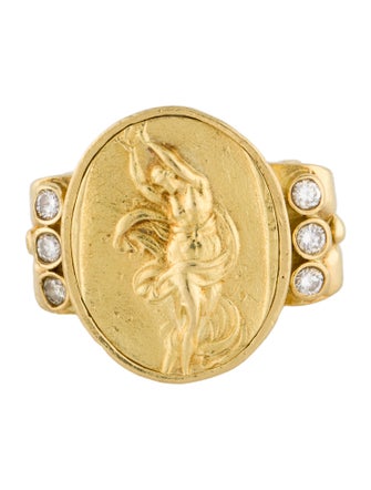 Seidengang 18K Diamond Greek Muse Signet Ring