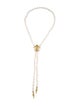 Seidengang 18K Pearl,Tourmaline,Diopside & Diamond Slide Pendant w/ Pearl Strand Lariat