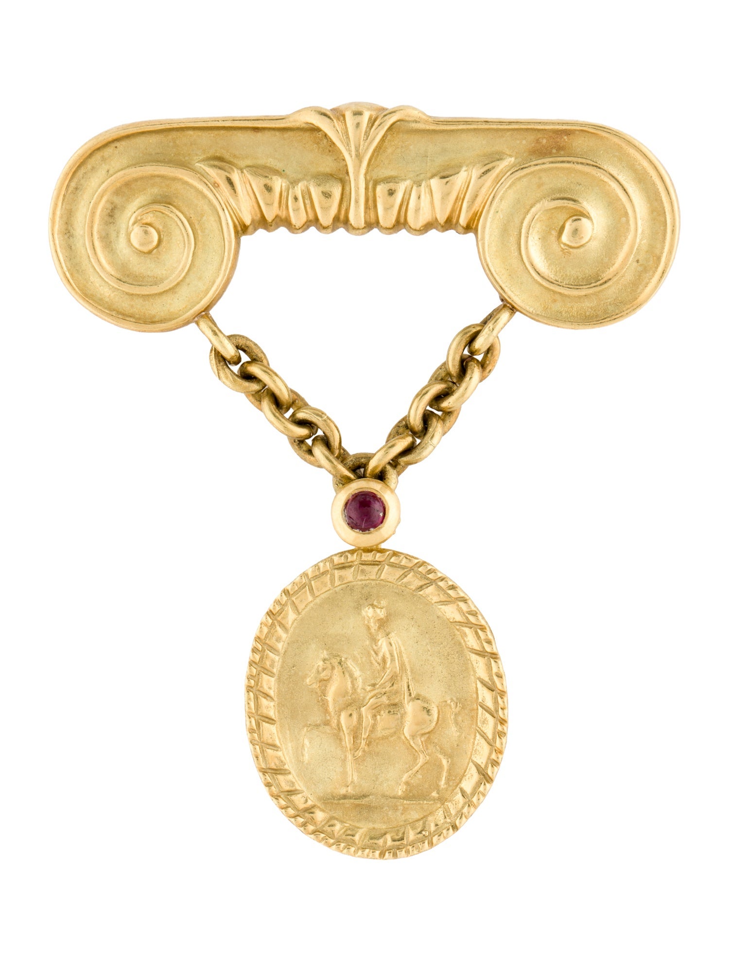 Seidengang 18K Ruby Chain Drop Brooch