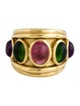 Seidengang 18K Tourmaline, Diopside & Amethyst Band Ring