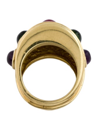 Seidengang 18K Tourmaline, Diopside & Amethyst Band Ring