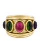 Seidengang 18K Amethyst, Diopside & Tourmaline Ring