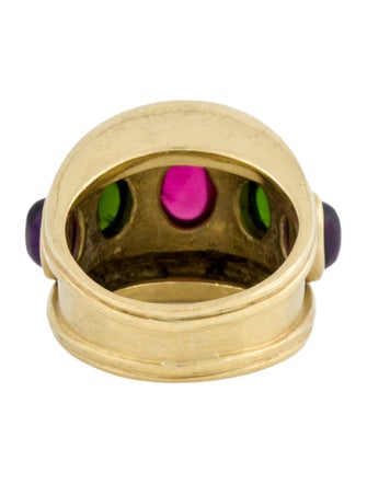 Seidengang 18K Amethyst, Diopside & Tourmaline Ring