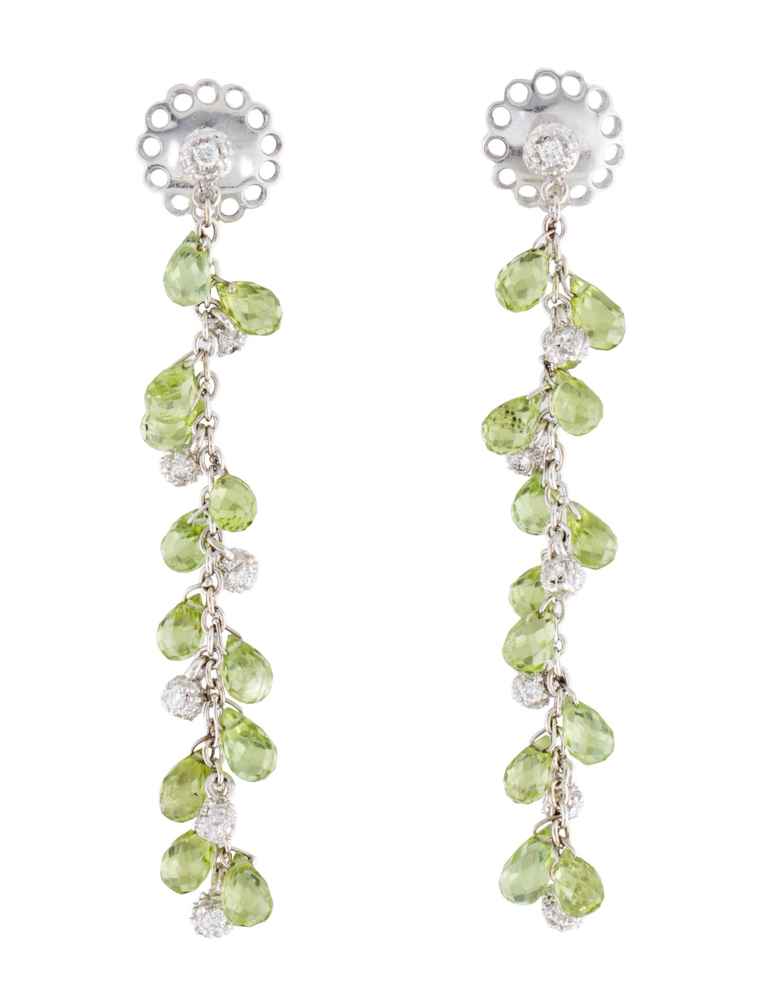 Zydo 18K Peridot & Diamond Drop Earrings