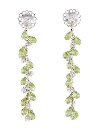 Zydo 18K Peridot & Diamond Drop Earrings