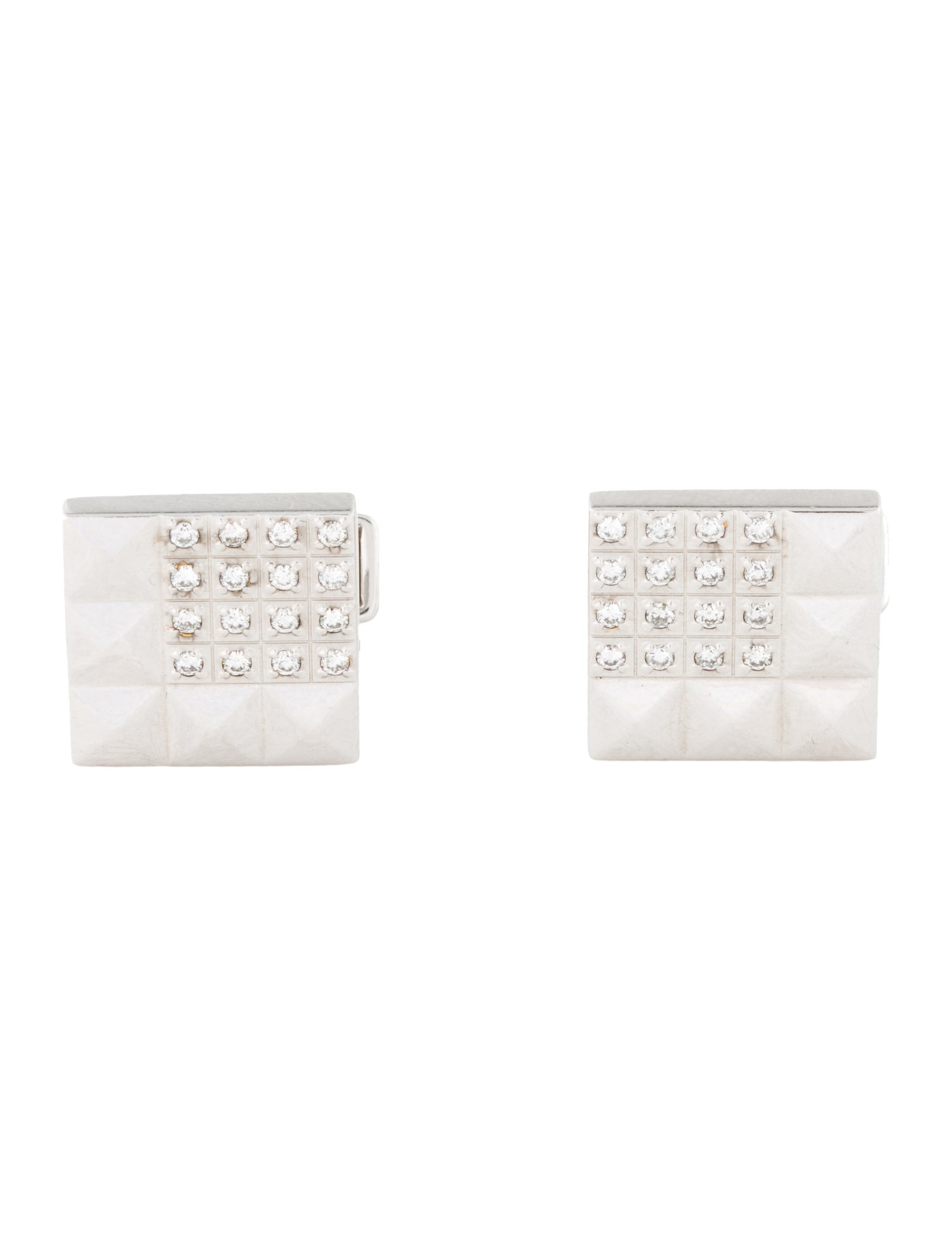 S.T. Dupont 18K Diamond Square Cufflinks