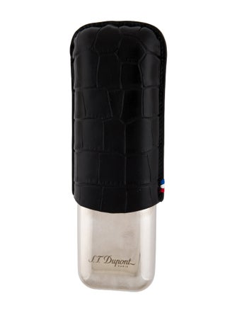 S.T. Dupont embossed leather case for cigars