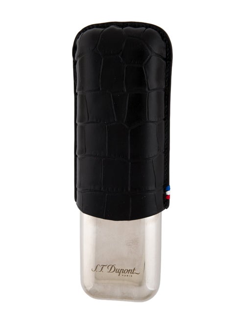 S.T. Dupont embossed leather case for cigars