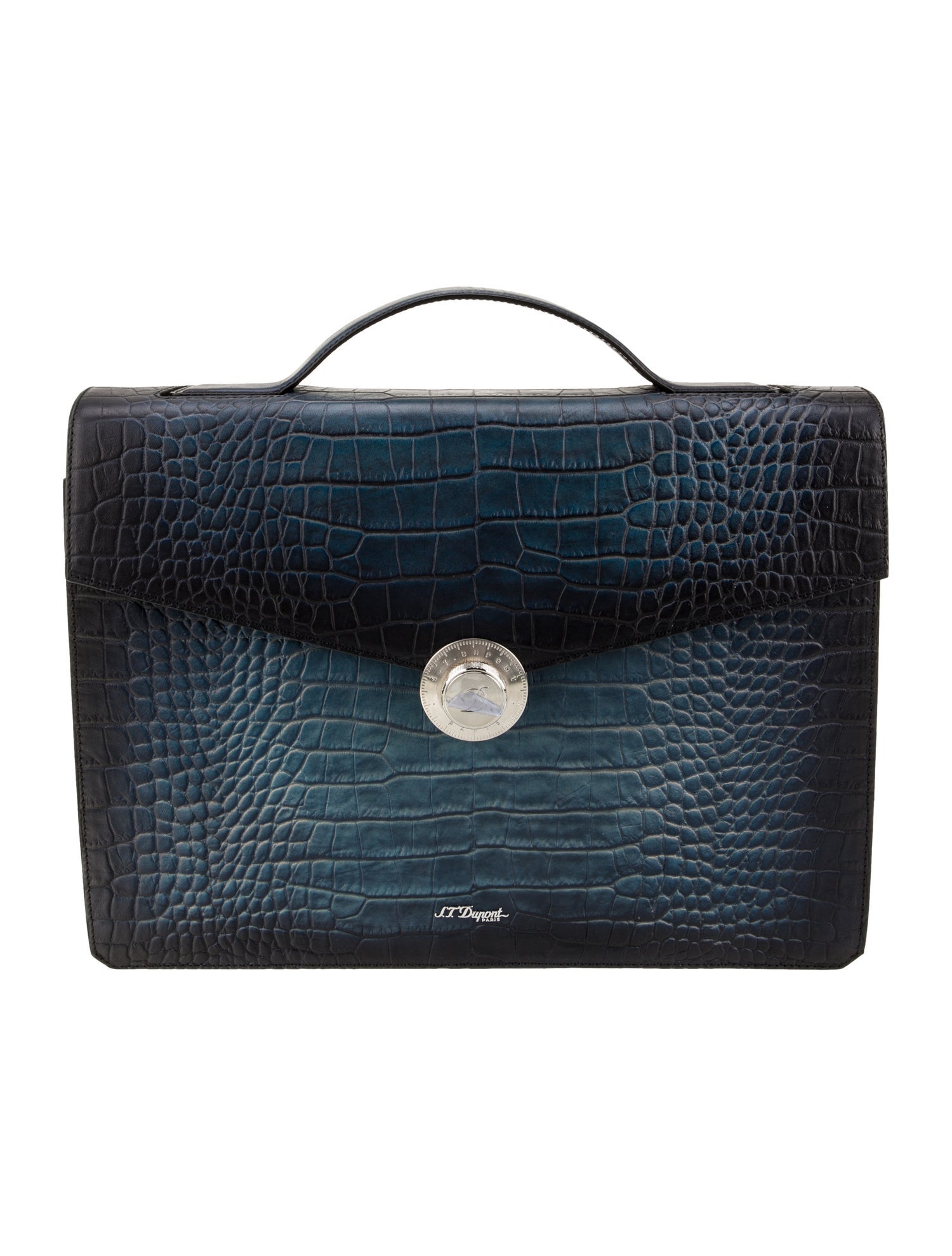 S.T. Dupont Embossed Leather Briefcase