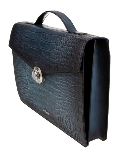 S.T. Dupont Embossed Leather Briefcase